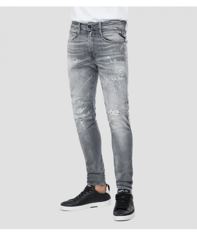 Jean homme super coupe slim en denim stretch power. Marque Replay Fashion Box. 
MA934Q.000.199 244 fiesta