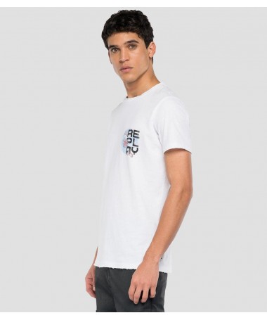 T-shirt Replay ras-du-cou homme en jersey à fibres libérées de pur coton. 
M6023 .000.22662G Fiesta