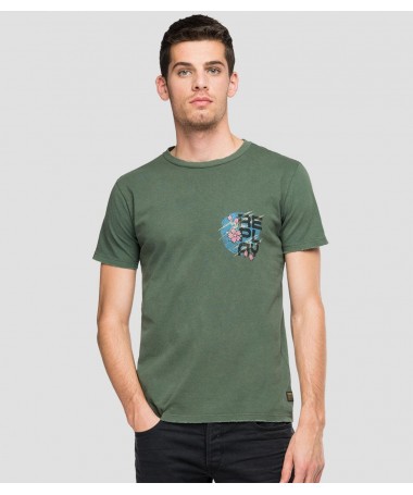 T-shirt Replay ras-du-cou homme en jersey à fibres libérées de pur coton. 
M6023 .000.22662G Fiesta