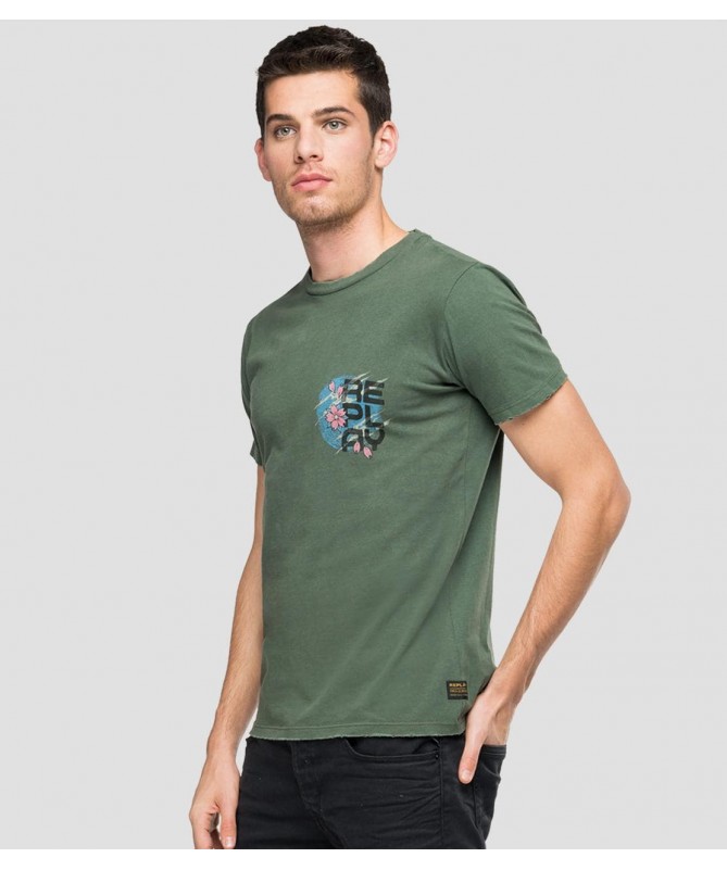 T-shirt Replay ras-du-cou homme en jersey à fibres libérées de pur coton. 
M6023 .000.22662G Fiesta