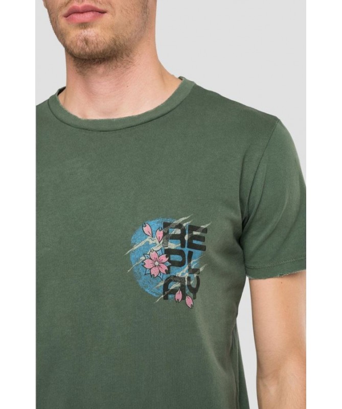 T-shirt Replay ras-du-cou homme en jersey à fibres libérées de pur coton. 
M6023 .000.22662G Fiesta