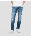 Jean Replay pour homme coupe slim en denim super stretch indigo foncé 100% coton biologique 
M914Y .000.573208R fiesta