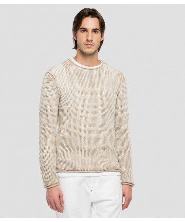 Pull ras-du-cou homme en pur coton teinture pièce en maille
UK8274.000.G21280Q FIESTA