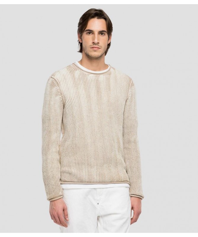 Pull ras-du-cou homme en pur coton teinture pièce en maille
UK8274.000.G21280Q FIESTA