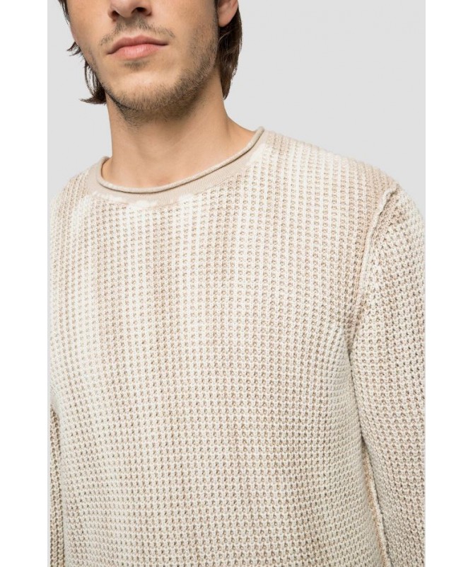 Pull ras-du-cou homme en pur coton teinture pièce en maille
UK8274.000.G21280Q FIESTA