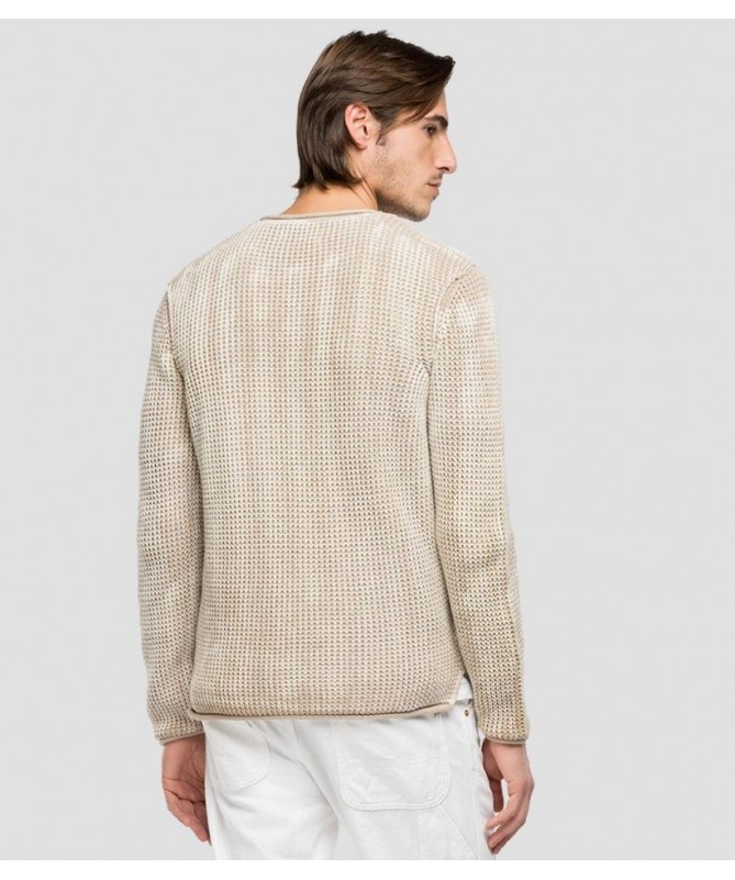 Pull ras-du-cou homme en pur coton teinture pièce en maille
UK8274.000.G21280Q FIESTA