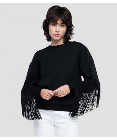 Sweat-shirt Replay ras-du-cou femme en tissu technique de coton mélangé stretch uni
W3641 .000.23183 fiesta