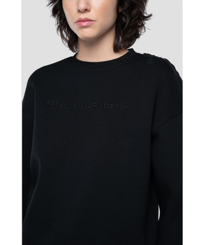 Sweat-shirt Replay ras-du-cou femme en tissu technique de coton mélangé stretch uni
W3641 .000.23183 fiesta