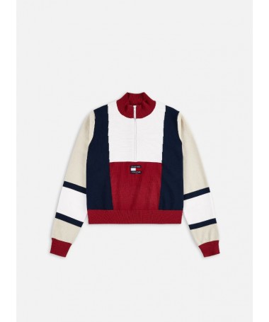 Pull Tommy Hilfiger pour femme avec col montant et demi-zip

DW0DW12449 FIESTA