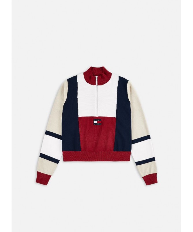 Pull Tommy Hilfiger pour femme avec col montant et demi-zip

DW0DW12449 FIESTA