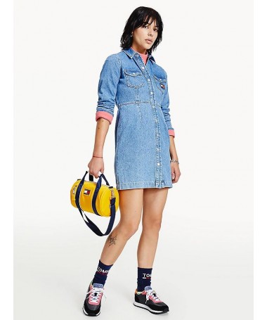 ROBE-CHEMISE AJUSTÉE EN DENIM
