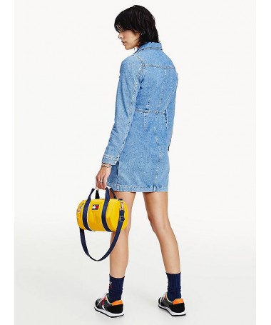 Robe en denim Tommy Hilfiger pour femme. Coupe courte avec des boutons de fermeture. DW0DW11447 fiesta