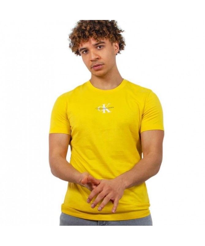 Calvin Klein T-shirt à logo monogramme couleur jaune citron pour homme.  J30J319877
fiesta
