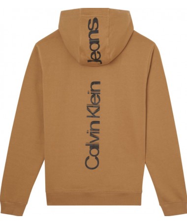 Sweatshirt à capuche Calvin Klein avec logo collé sur le devant, le dos et l'arrière et la capuche. J30J320043 FIESTA