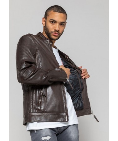 Blouson en cuir véritable TRUST VICTORY de REDSKINS pour homme. FIESTA
