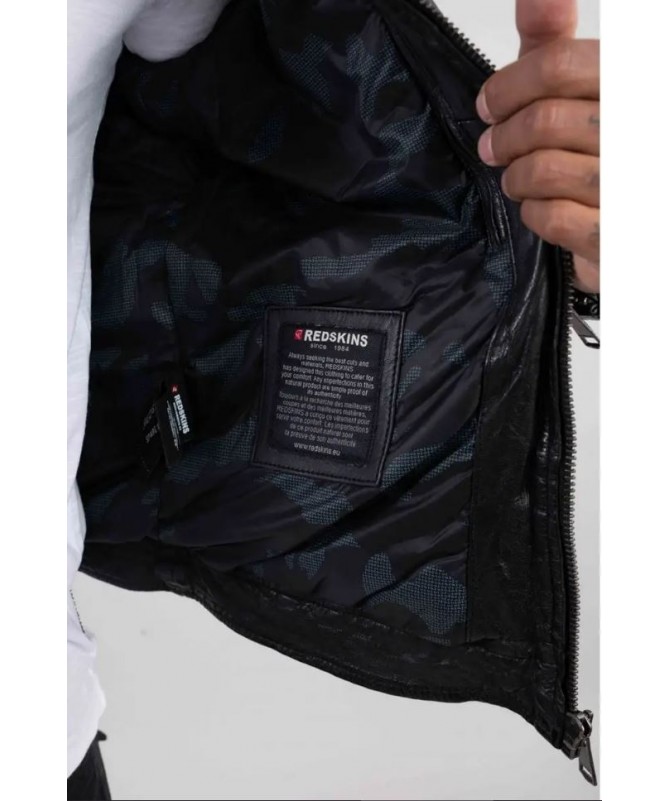 Blouson cuir à capuche zippé RYDE BARCELONA de REDSKINS. FIESTA