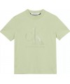 T SHIRT CALVIN POUR FEMME AVEC GROS LOGO THERMOFIXÉ SUR LE DEVANT J20J218264 FIESTA