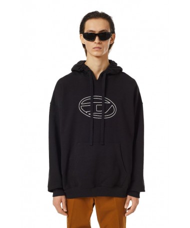 Sweat-shirt Diesel à capuche unisexe en jersey de coton loopback. S-UMMER-BIGOVAL FIESTA