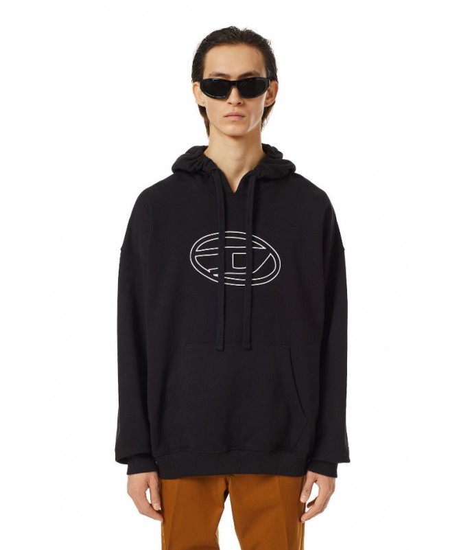 Sweat-shirt Diesel à capuche unisexe en jersey de coton loopback. S-UMMER-BIGOVAL FIESTA