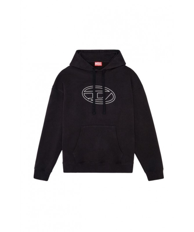 Sweat-shirt Diesel à capuche unisexe en jersey de coton loopback. S-UMMER-BIGOVAL FIESTA