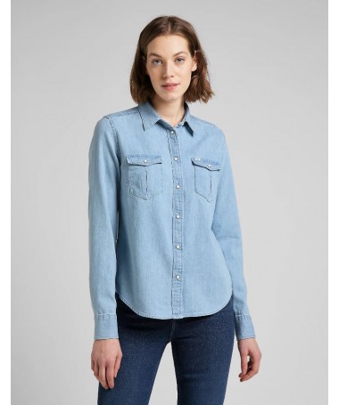 Chemise en denim Lee pour femme avec une belle finition bleue. L45SZSNJ FIESTA CONCEPT STORE