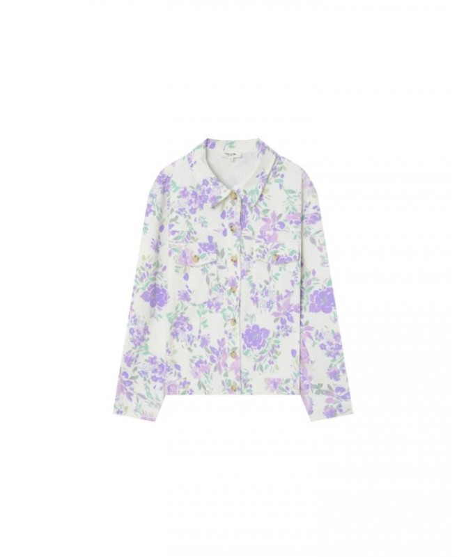 VESTE EN DENIM À MANCHES LONGUES MOTIF FLORAL. ELEONOR_11407 FIESTA CONCEPT STORE