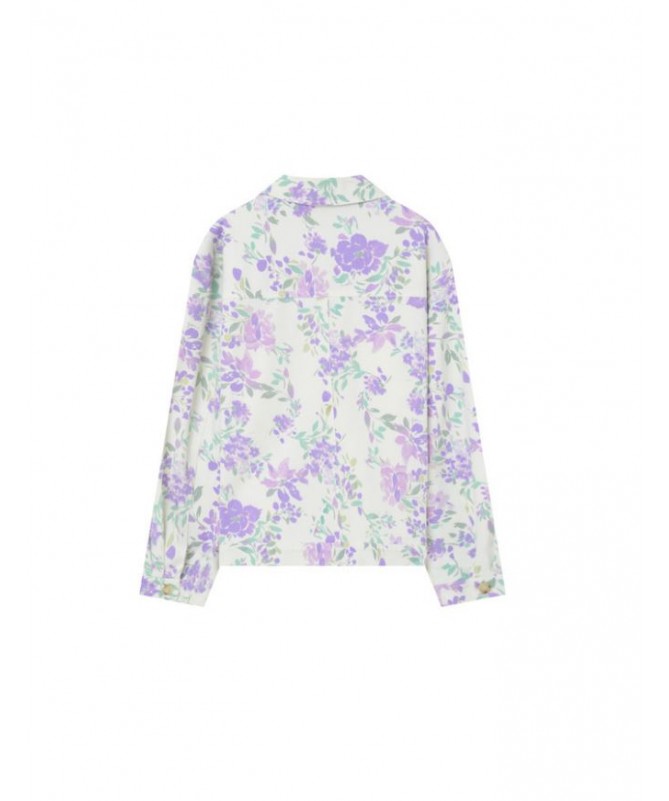 VESTE EN DENIM À MANCHES LONGUES MOTIF FLORAL. ELEONOR_11407 FIESTA CONCEPT STORE